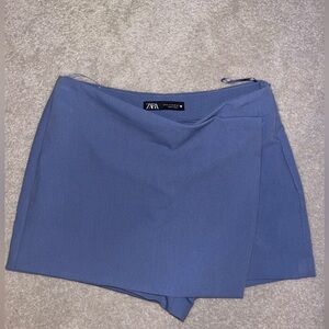 Asymmetric Skort in slate blue